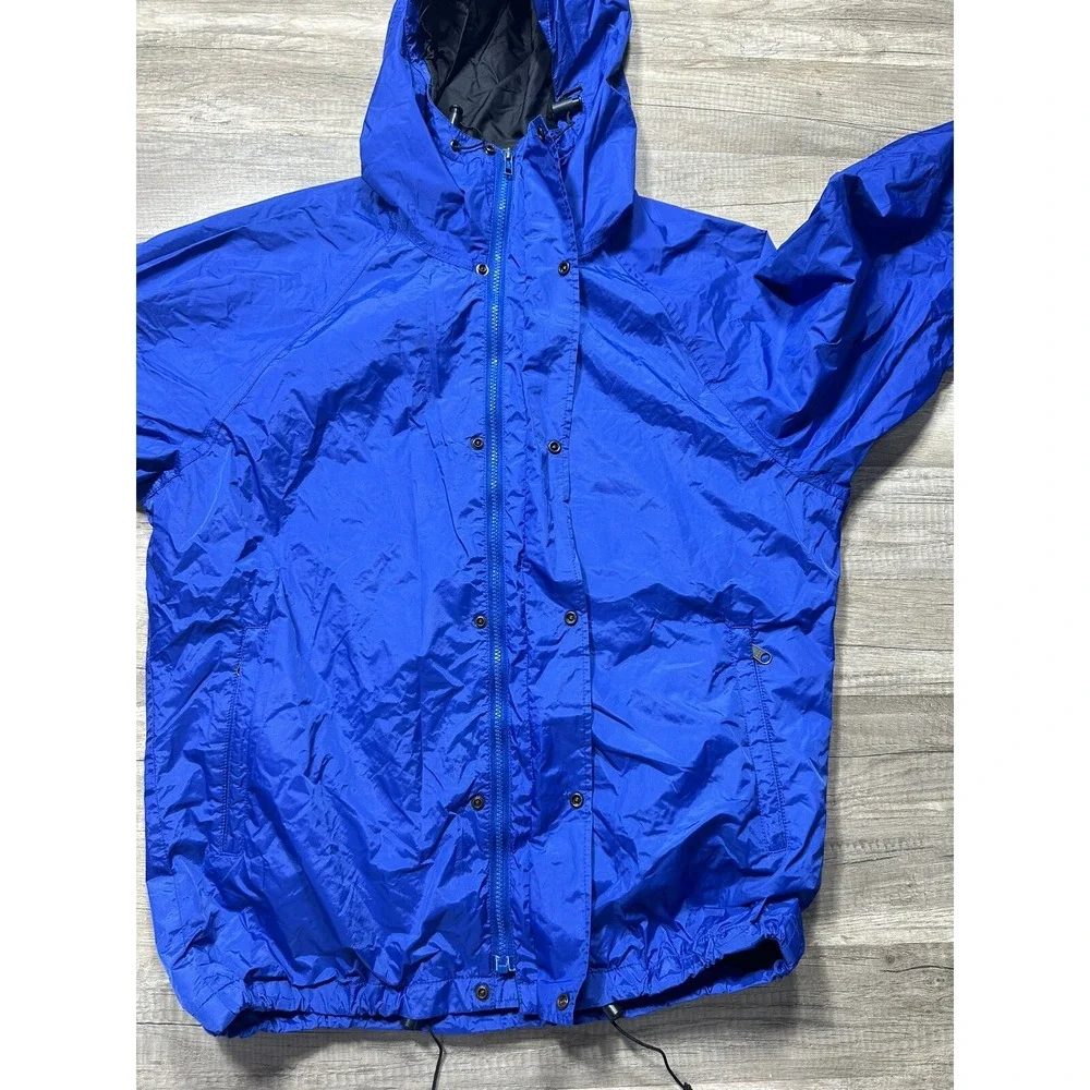 VTG North Face Mens Blue Black Full Zip Windbreaker Jacket Size Large‎
